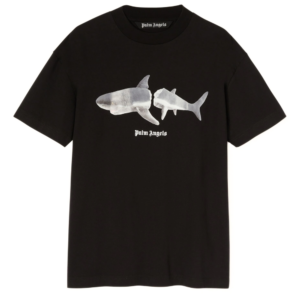 Camiseta Palm Angels White Shark Classic Black White