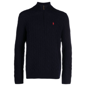 Suéter De Tricô Com Zíper Preto 'Polo Ralph Lauren'