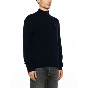 Suéter De Tricô Com Zíper Preto 'Polo Ralph Lauren'